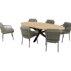 4 Seasons Outdoor Prado Ellips 240 x 115 cm Jura 6 tuinset green