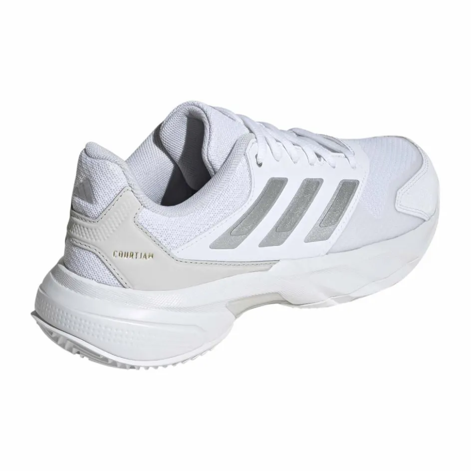 adidas Courtjam Control 3 Clay tennisschoenen dames cloud white silver metallic grey one