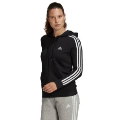 Discount adidas Essentials French Terry 3-Stripes trainingsjack dames black