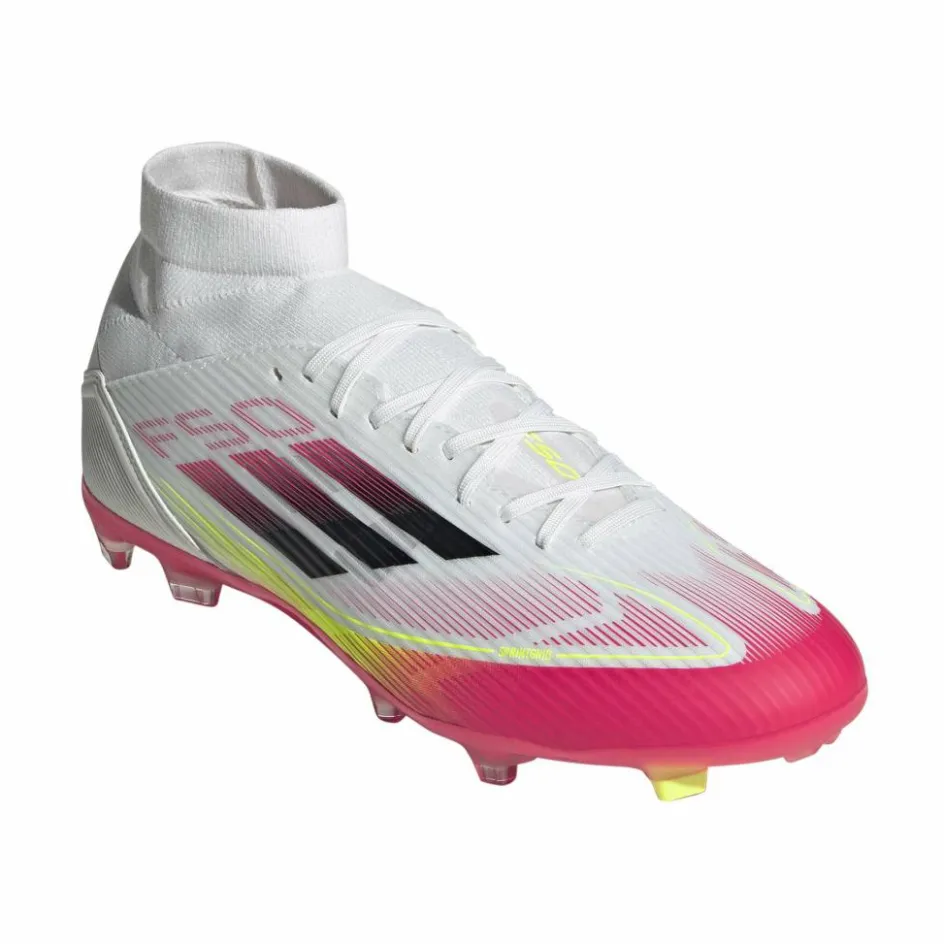 adidas F50 League FG MG Mid voetbalschoenen heren cloud white core black solar yellow