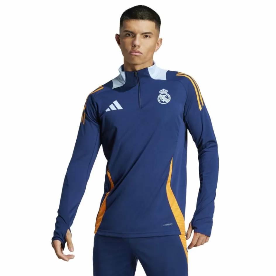 Discount adidas Real Madrid trainingsshirt heren team navy blue crew orange glow blue