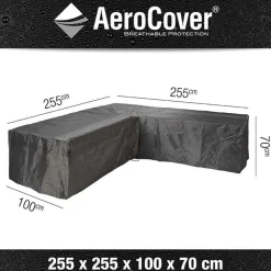 Best Aerocover Loungesethoes hoekset 255 x 255 x 100 x 70 antraciet