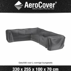 Aerocover Loungesethoes hoekset 330 x 255 x 100 x 70 antraciet