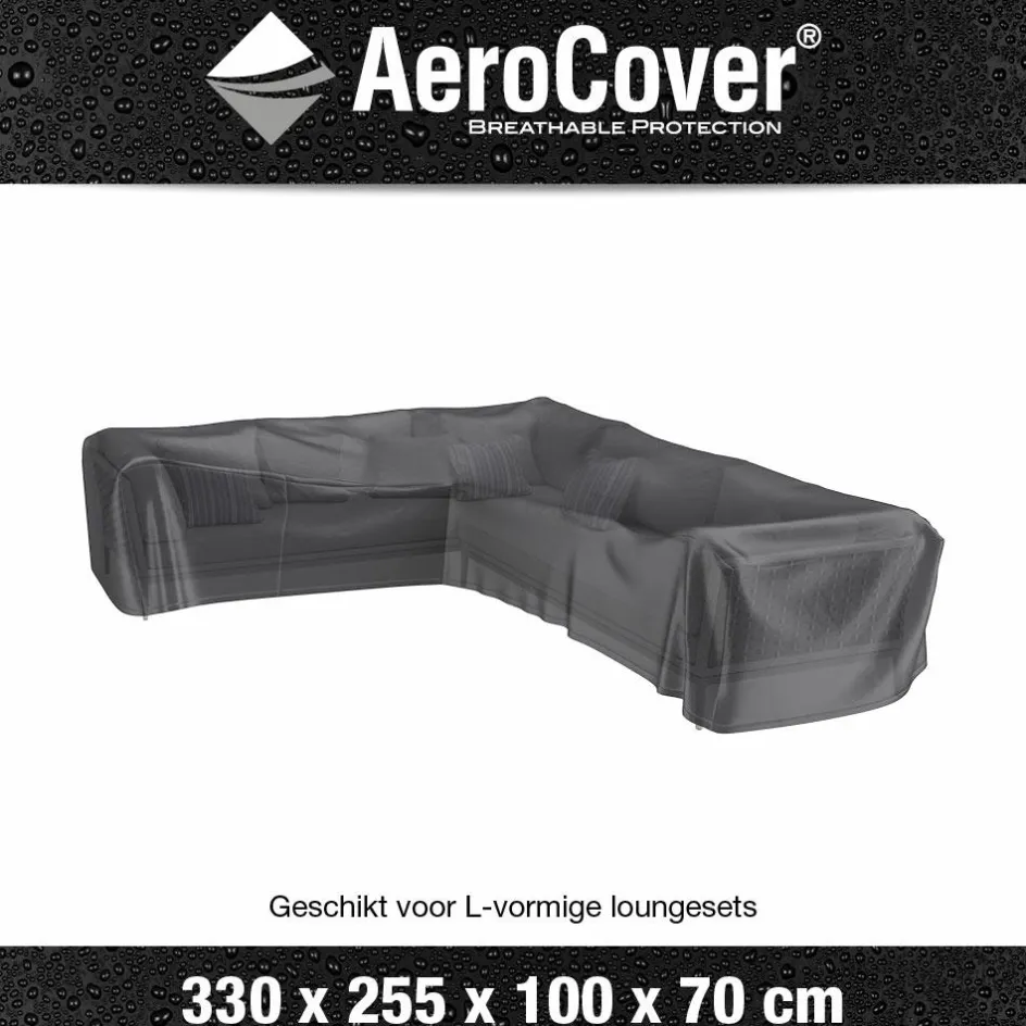 Aerocover Loungesethoes hoekset 330 x 255 x 100 x 70 antraciet