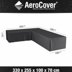 Aerocover Loungesethoes hoekset 330 x 255 x 100 x 70 antraciet