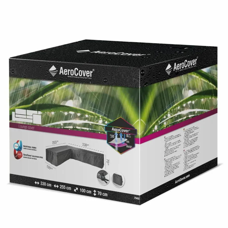 Aerocover Loungesethoes hoekset 330 x 255 x 100 x 70 antraciet