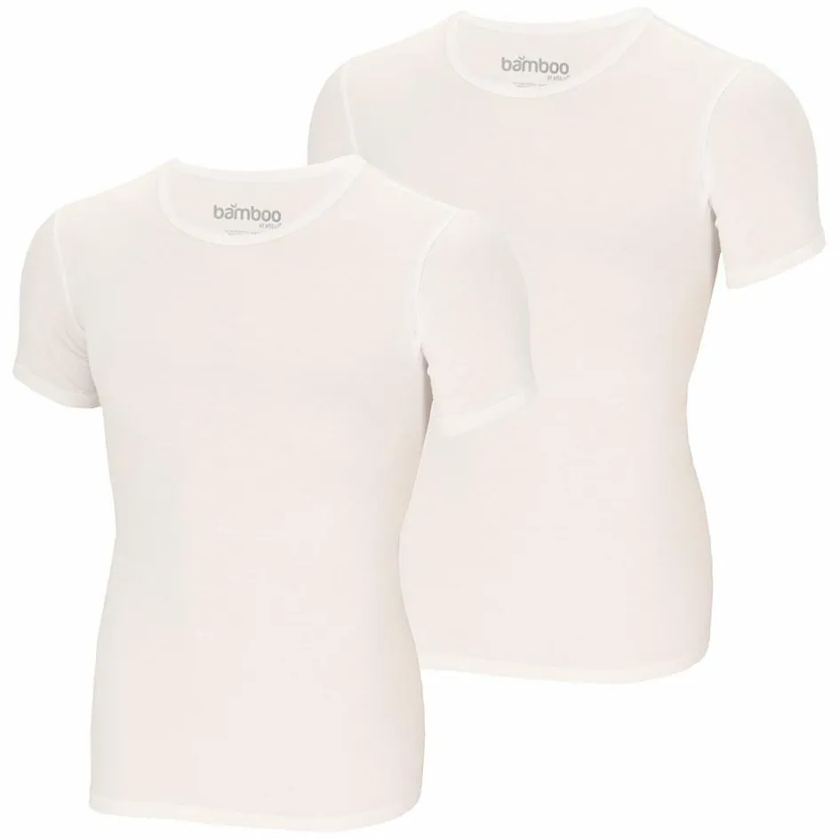 Apollo Bamboo O-hals shirt heren white 2-pack
