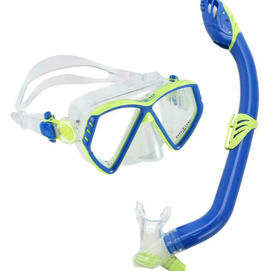 Outlet Aqua Lung Sport Combo snorkelset junior light blue bright green