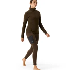 New Arc'teryx Kyanite Baselayer Zip Neck shirt dames carob