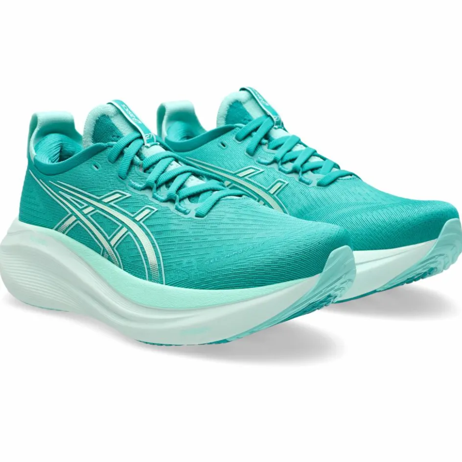 Discount Asics Gel-Nimbus 27 hardloopschoenen dames wave teal illuminate mint