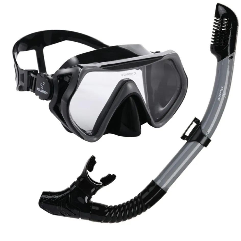 Atlantis Borneo Combo snorkelset black grey