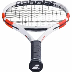 Clearance Babolat Pure Strike 100 Gen4 tennisracket wit rood ZWART