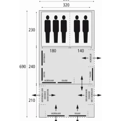 Bardani AirSpace 350 TC opblaasbare tent beige