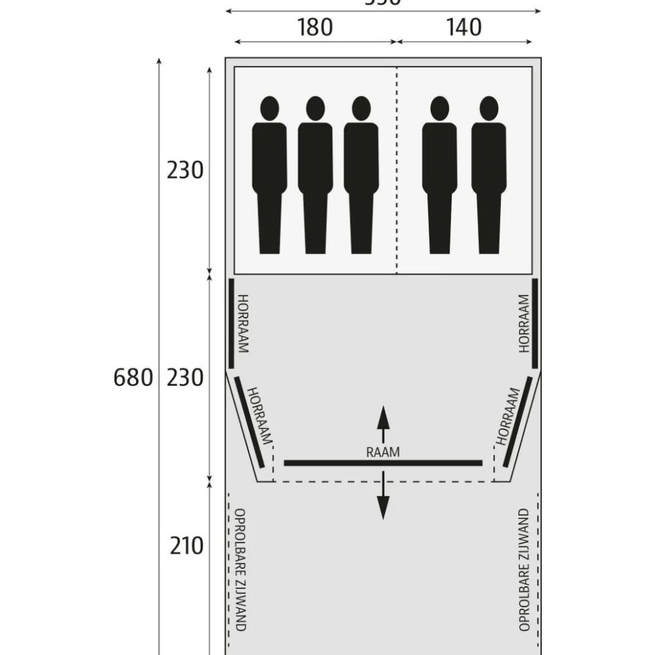 Outlet Bardani AirWave 350 Deluxe TC opblaasbare tent beige anthracite