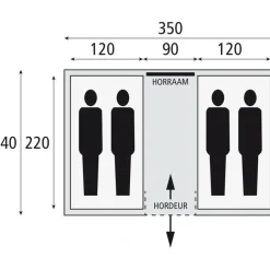 Bardani Amigo 350 vis-à-vis tent grey