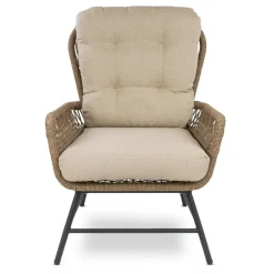 Bardani Boston loungestoel inclusief hocker sahara dust