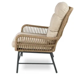 Bardani Boston loungestoel inclusief hocker sahara dust