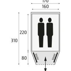 Bardani Cortina 170 RSTC koepeltent beige