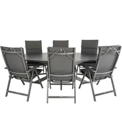 Discount Bardani Varesse 240 x 108 cm Basic Plus 6 tuinset  antraciet
