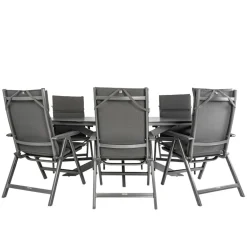 Discount Bardani Varesse 240 x 108 cm Basic Plus 6 tuinset  antraciet