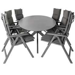 Discount Bardani Varesse 240 x 108 cm Basic Plus 6 tuinset  antraciet