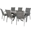 Discount Bardani Varesse 240 x 108 cm Legato stapelbaar 6 tuinset  antraciet