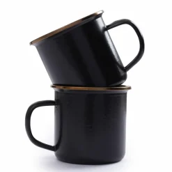 Barebones Emaille mok 473 ml charcoal 2-pack