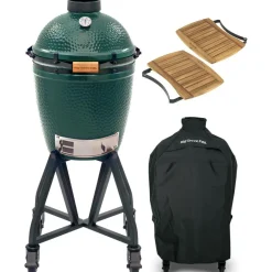 Big Green Egg  Medium houtskoolbarbecue inclusief onderstel, zijtafels en hoes