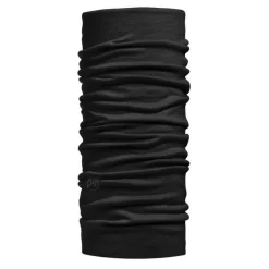 Buff Lightweight Merino Wool Tubular col solid black