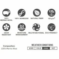 Buff Lightweight Merino Wool Tubular col solid grey