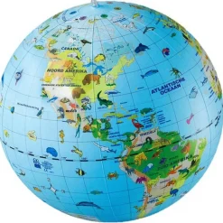 Online Caly Toys  Wereldkaart met dieren opblaasbare bal 50 cm