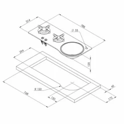 New Can PV1364-S kook-spoelcombinatie rechts