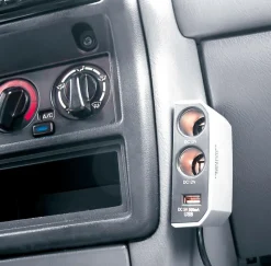 Carpoint 2-weg aanstekerdoos USB grijs