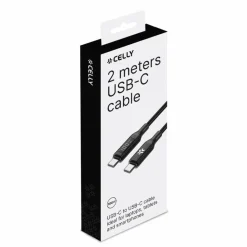 Celly USB-C oplaadkabel zwart 2 meter