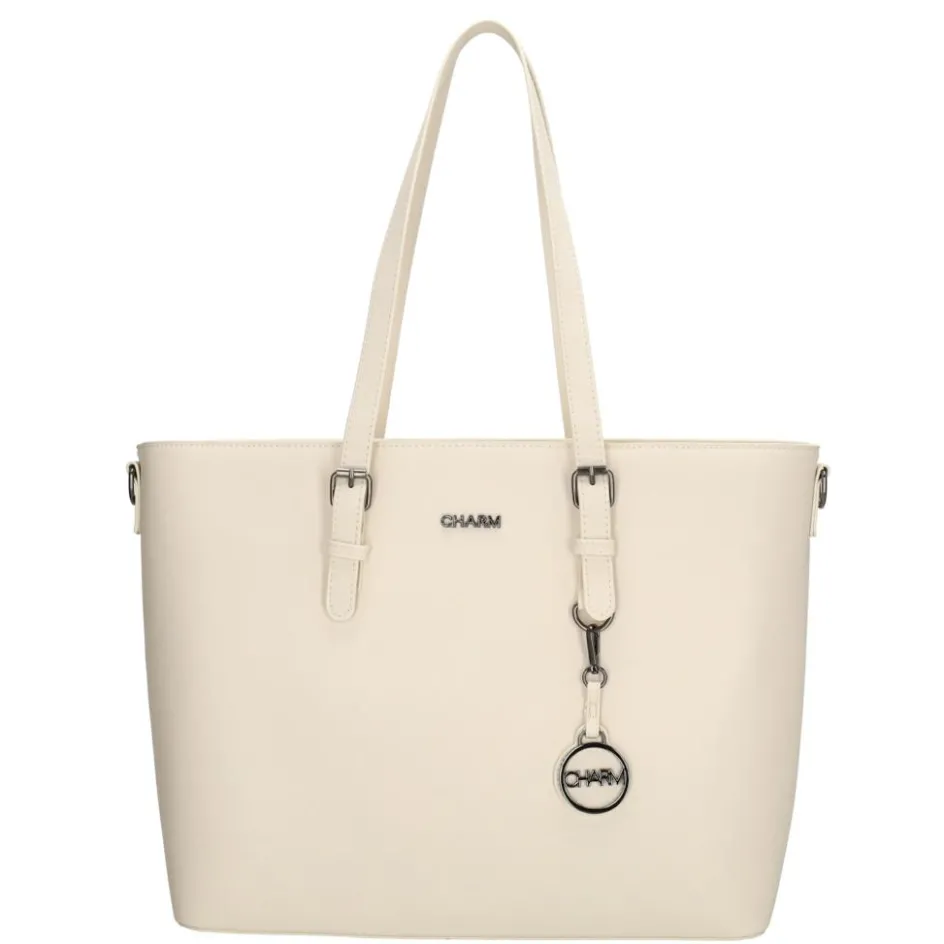 Best Charm London Birmingham 15,6 inch laptop schoudertas crème