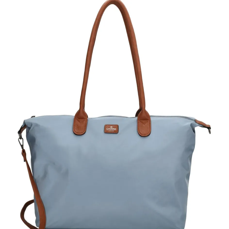 Charm London Buckingham 15,6 inch laptop schoudertas steelblue