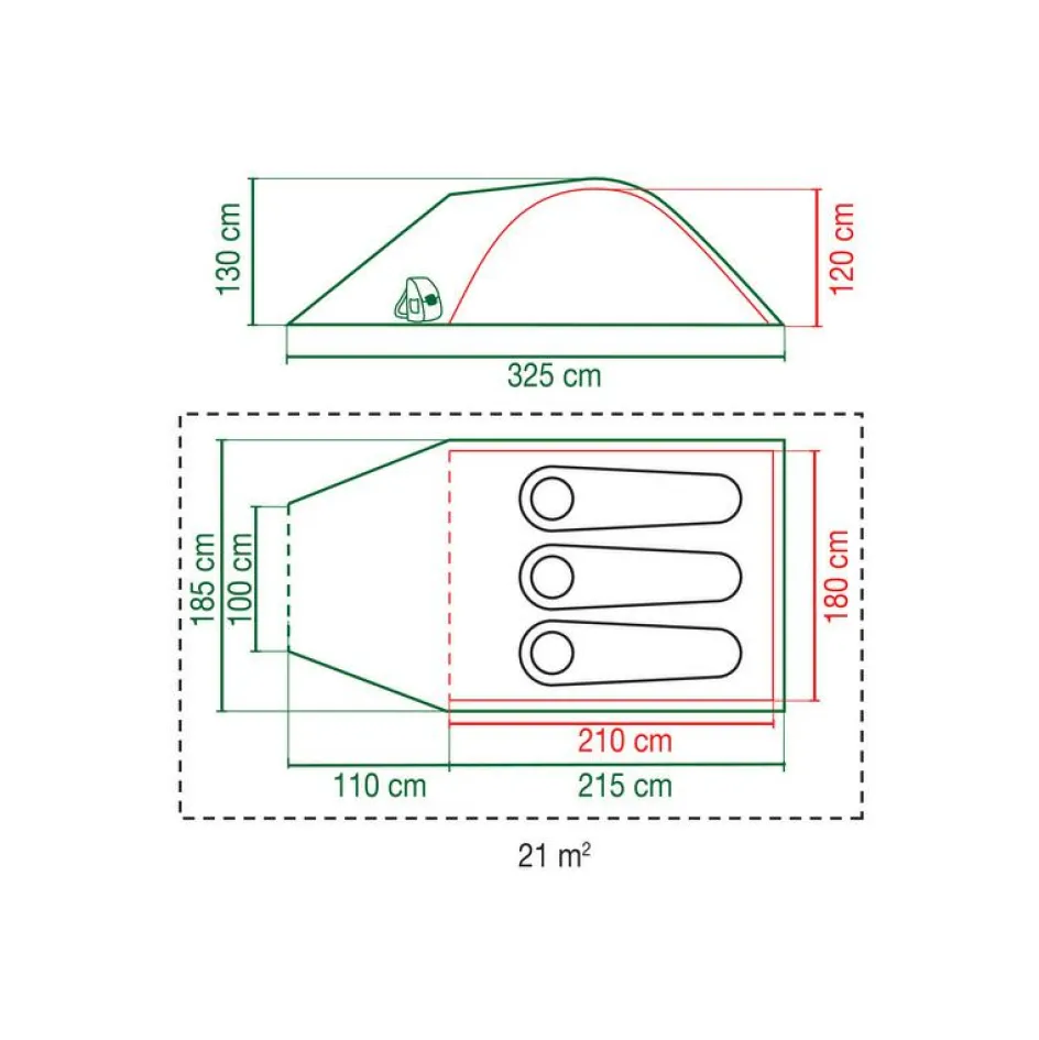Coleman Darwin 3 plus BlackOut koepeltent green