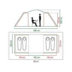 Coleman Spruce Falls 4 BlackOut vis-à-vis tent green
