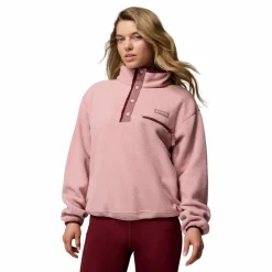 Online Columbia Helvetia II Cropped Half Snap sweater dames eraser pink fig rich wine