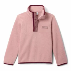 New Columbia Helvetia II Half Snap sweater junior eraser pink fig rich wine