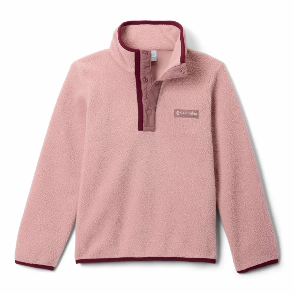 New Columbia Helvetia II Half Snap sweater junior eraser pink fig rich wine