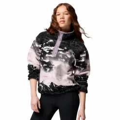 Columbia Helvetia II Printed Cropped Half Snap  sweater dames shale purple sisters shale purple