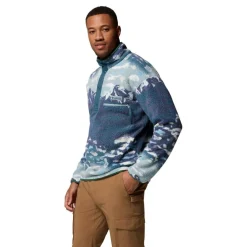 Columbia Helvetia II Printed Half Snap sweater heren crushed blue sisters