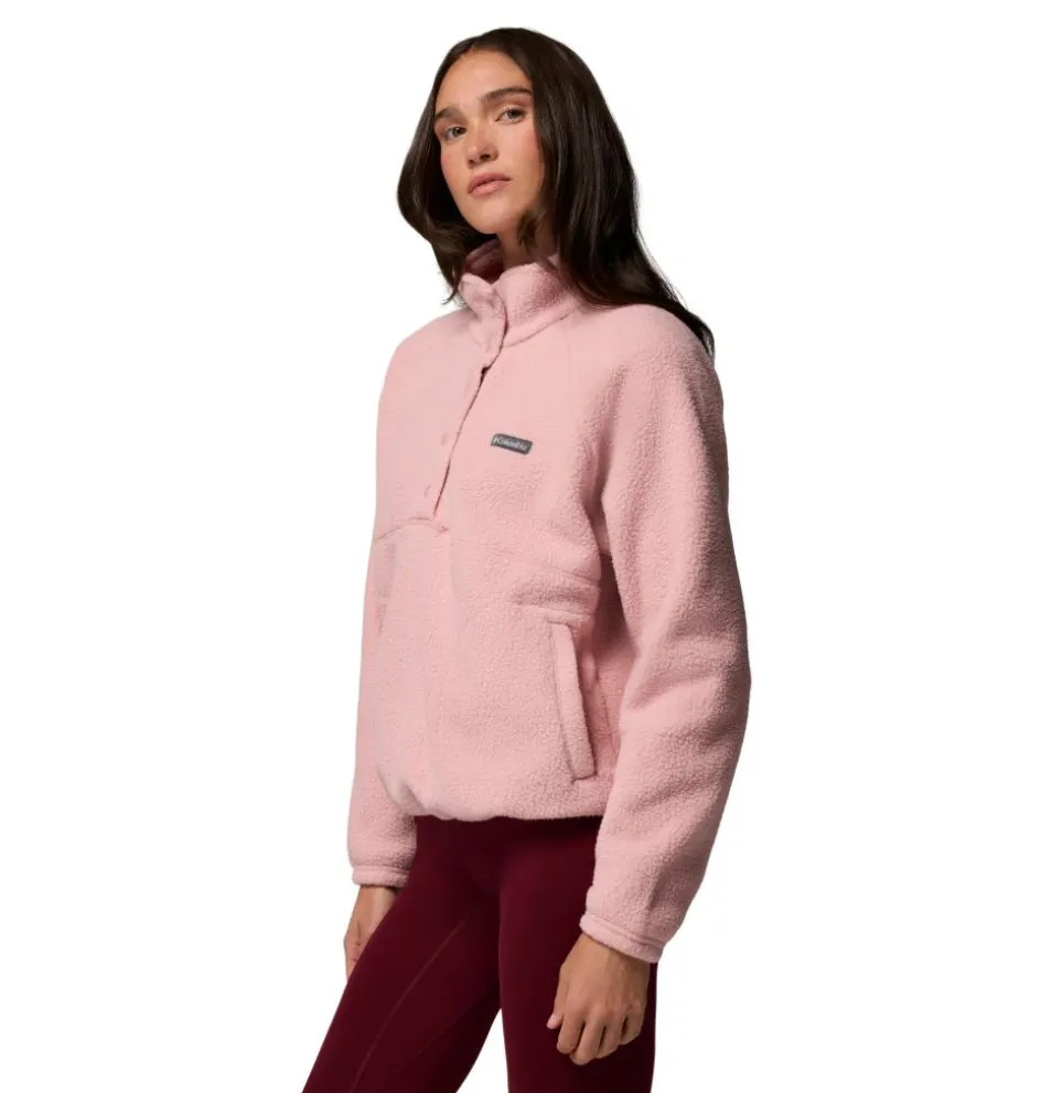 Discount Columbia Jasper Ridge Pebble Half Snap sweater dames eraser pink