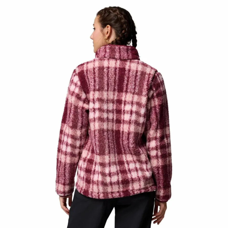 Best Columbia West Bend Print fleece vest dames rich wine herringplaid