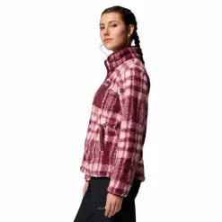 Best Columbia West Bend Print fleece vest dames rich wine herringplaid