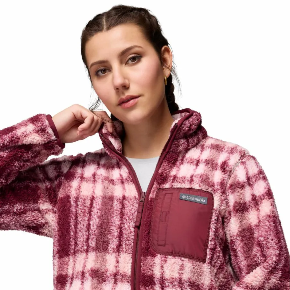 Best Columbia West Bend Print fleece vest dames rich wine herringplaid