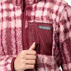 Best Columbia West Bend Print fleece vest dames rich wine herringplaid