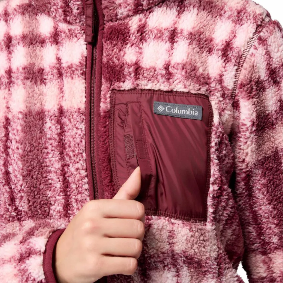 Best Columbia West Bend Print fleece vest dames rich wine herringplaid