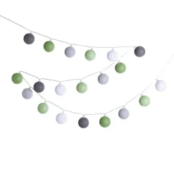 Cotton Ball Lights  Outdoor lichtsnoer glamping green